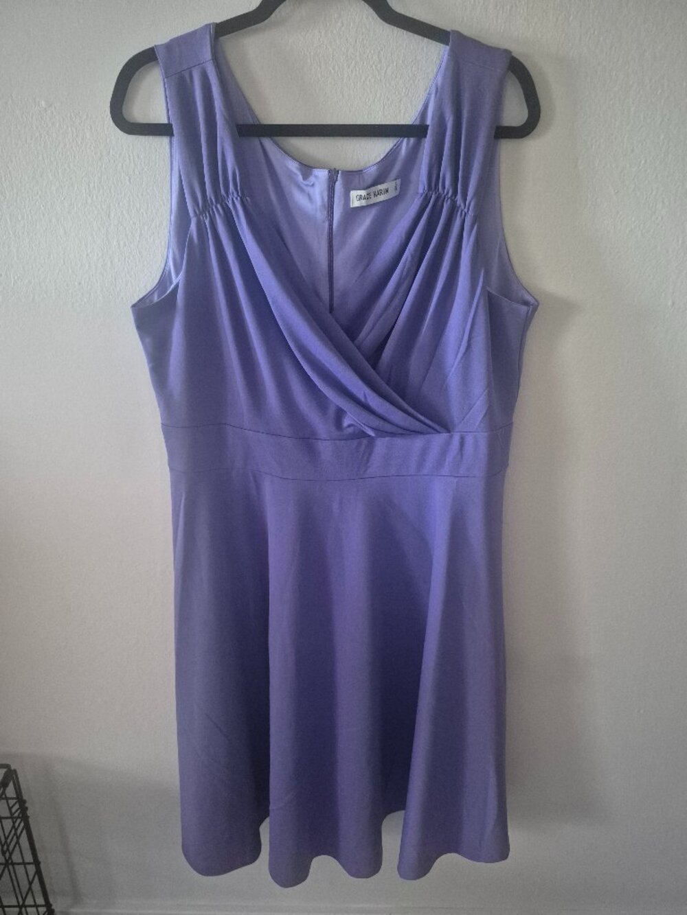 Grace Karin Lavender Surplice Fit & Flare Dress Plus Size 2XL